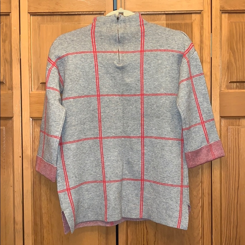 Mock Neck Grid Sweater - Picture 2 of 4